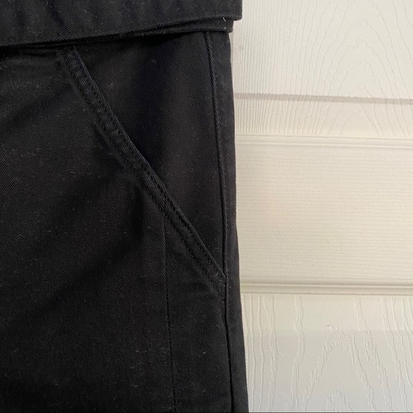 J Brand Exposed Button Fly Black Belted Crop Pants Button Flap Back Pockets - Picture 5 of 11